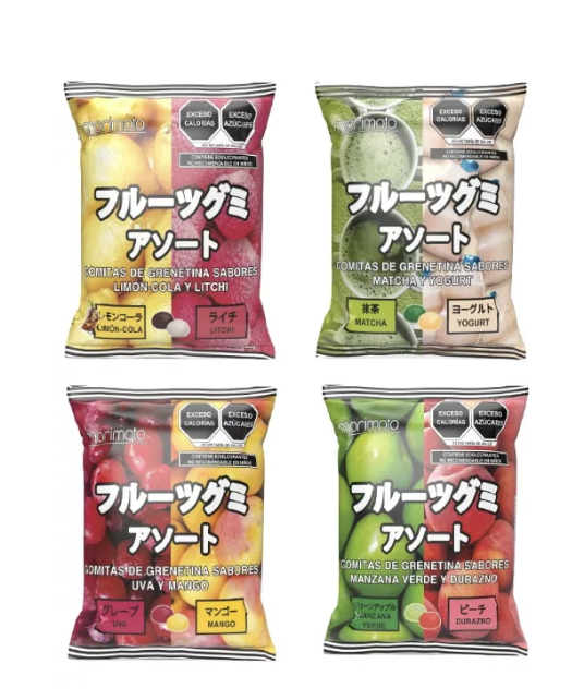 4 Bolsas De Gomitas Dulce Típico Japonés sabores Combinados