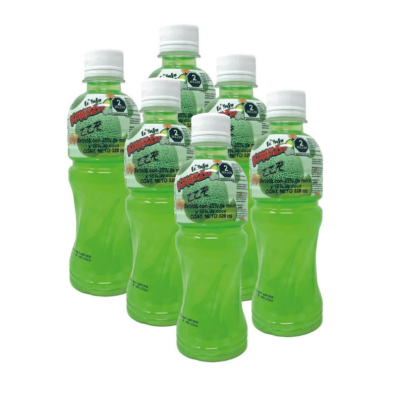 6 bebidas orientales de KOKOZO De MELÓN Con Trozos De Coco 320ml